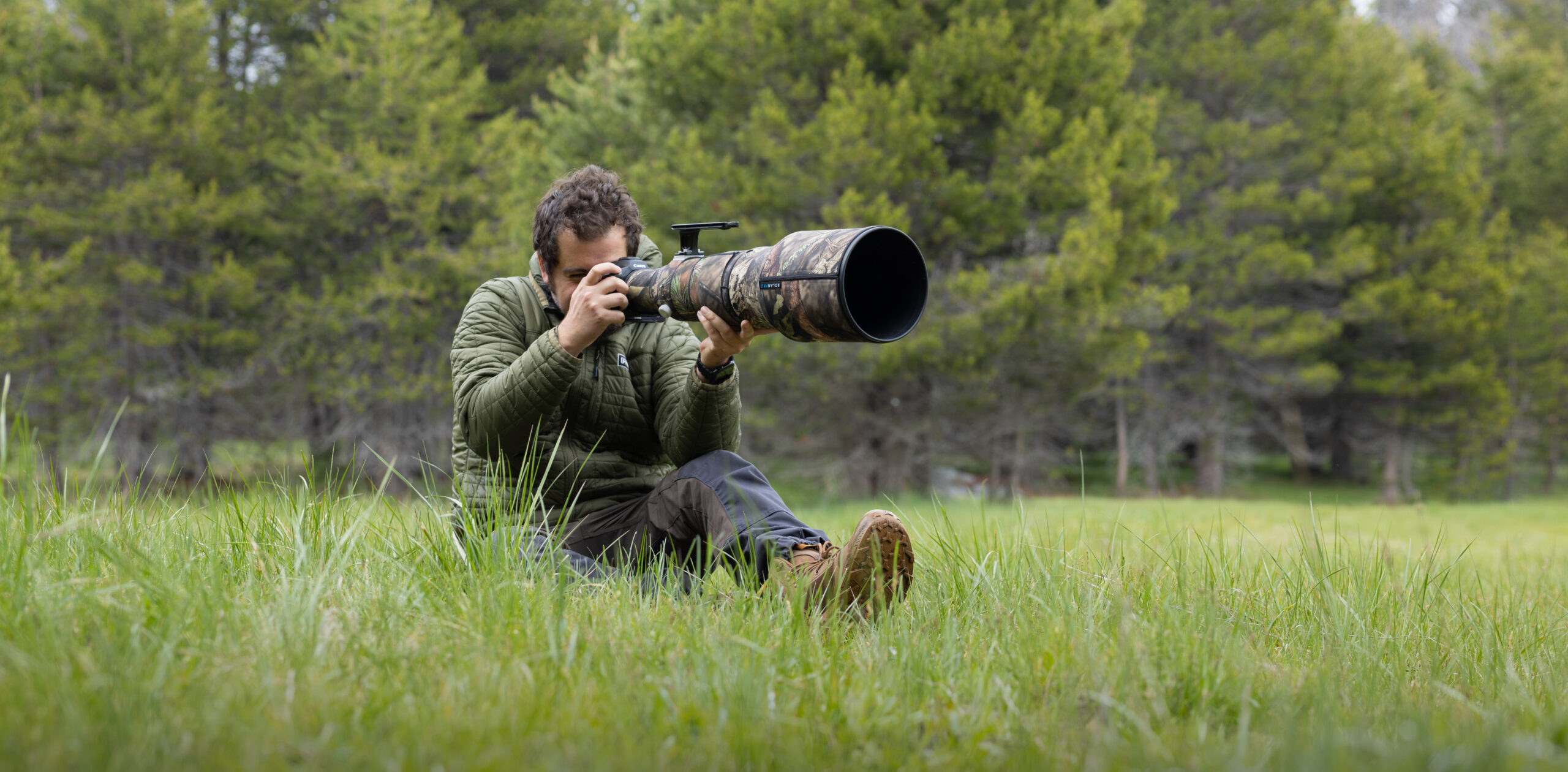 Marc Bouldoukian taking a picture with his Canon RF 600mm F4 lens in Yosemite National Park.