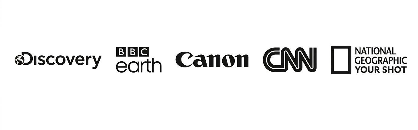 Discover, BBC Earth, Canon, CNN, and National Geographic Your Shot Logos.